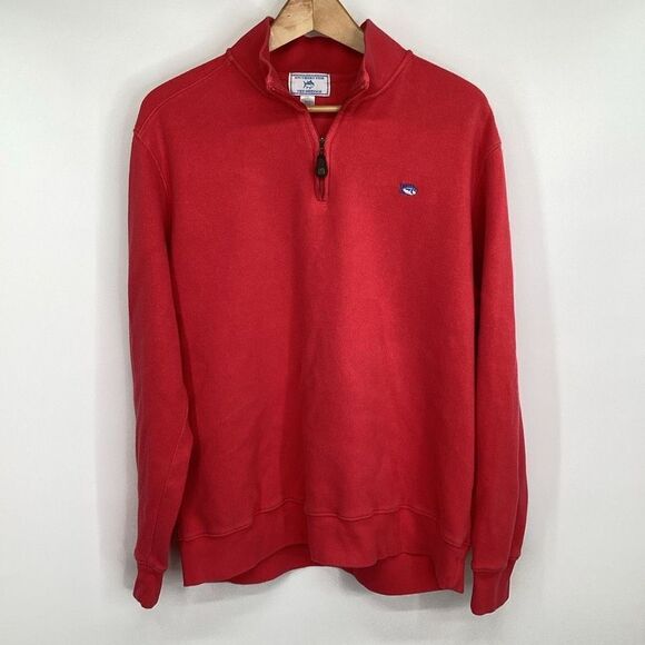 Men's Southern Tide‎ Skipjack 1/4 Zip Pullover salmon large - Picture 1 of 7